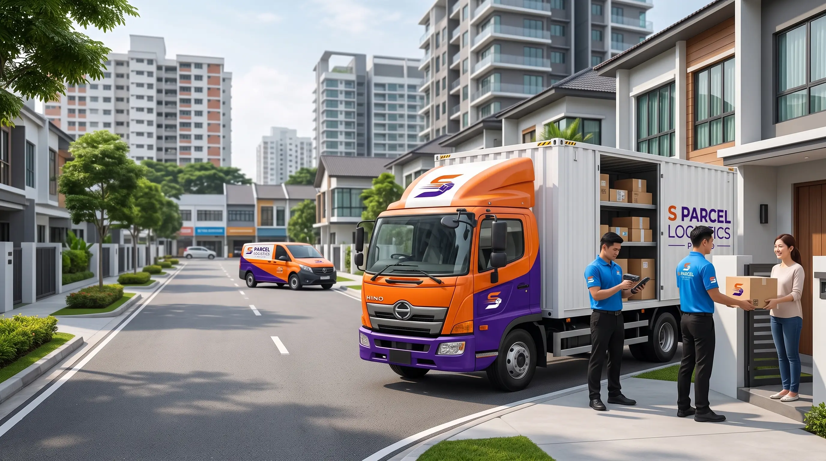 Last-mile parcel delivery truck in Singapore